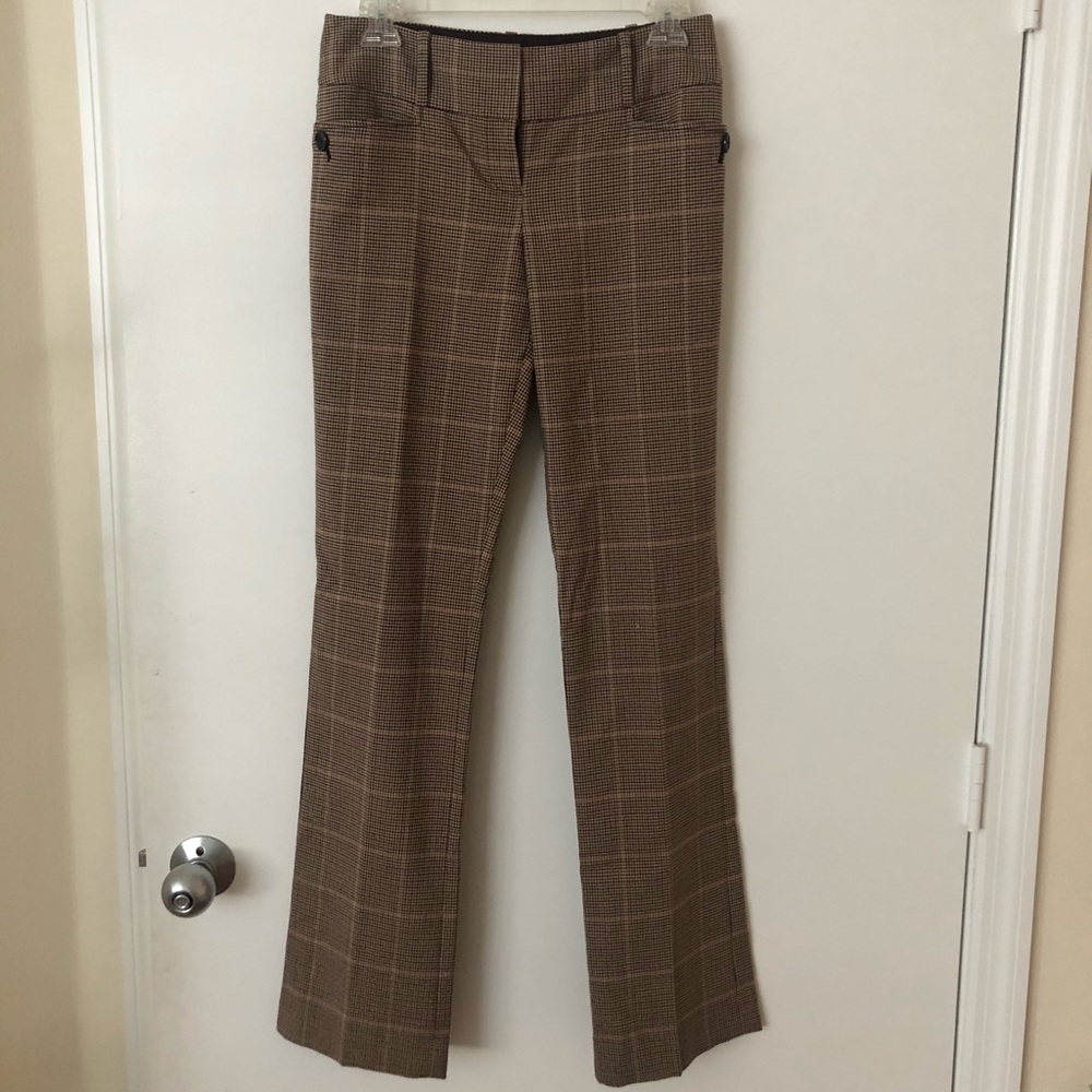 The Limited brown tan houndstooth plaid pants